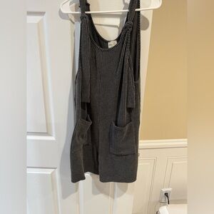 Lovely Melody Charcoal Ribbed Knit over alls, extremely comfortable